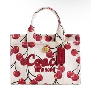 New Coach Cherry Canvas Tote Bag